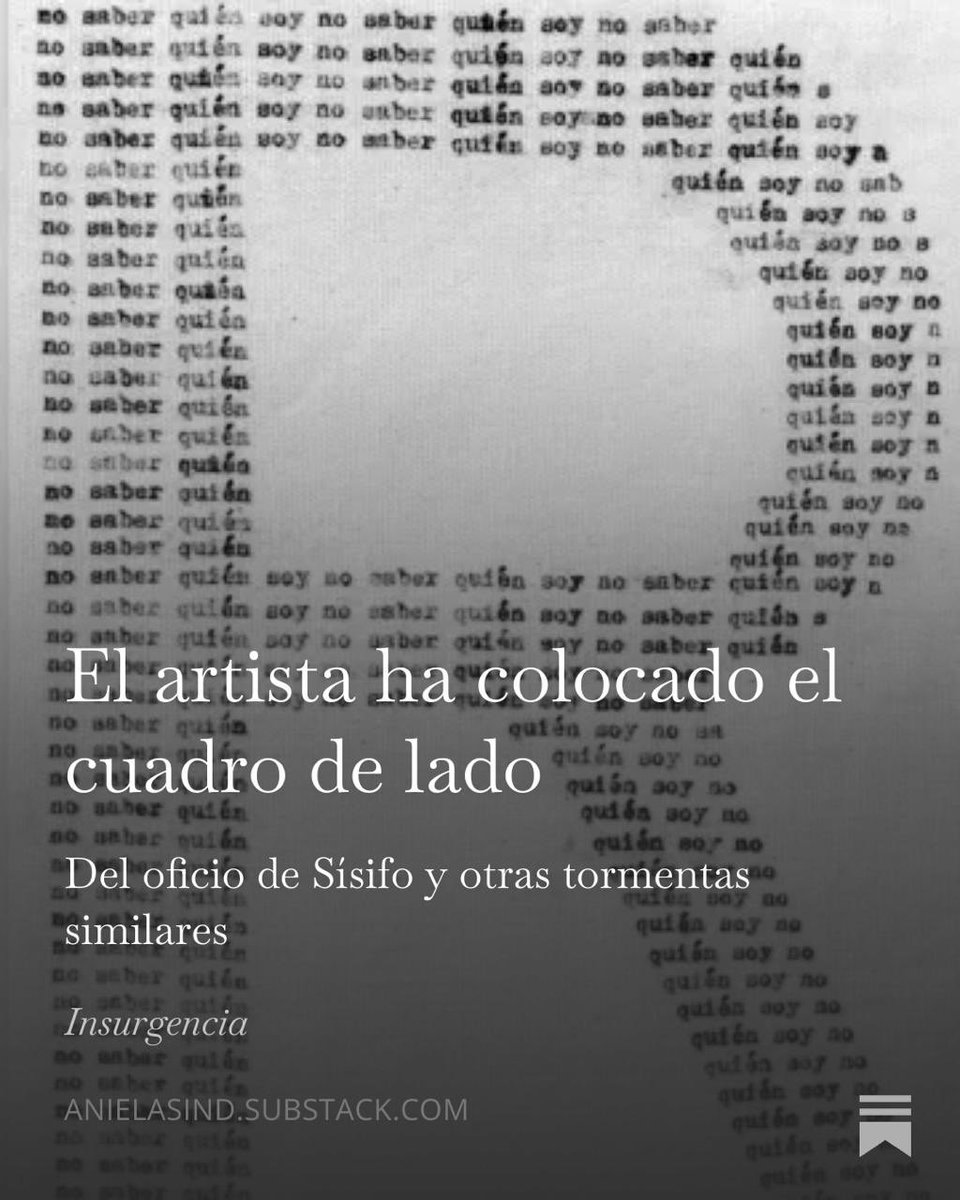 holaaaa, escribí unos piensos sobre la (im)posibilidad de ser artista en este lugar y tiempo, o algo así

anielasind.substack.com/p/el-artista-h…