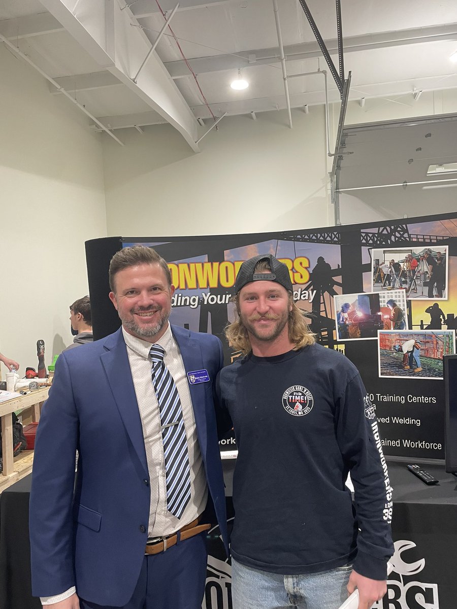 SDAll_In's tweet photo. Great seeing 2022 All-State RB Sammy Cross at the 2026 SD Trades Expo today representing the Ironworkers! https://t.co/xTfGdZAub2