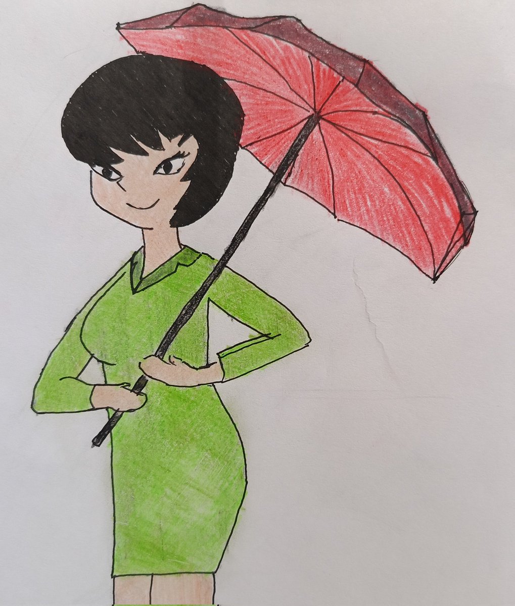 GridCube's tweet image. I tried to draw Jucika's umbrella from memory, not perfect but I like it