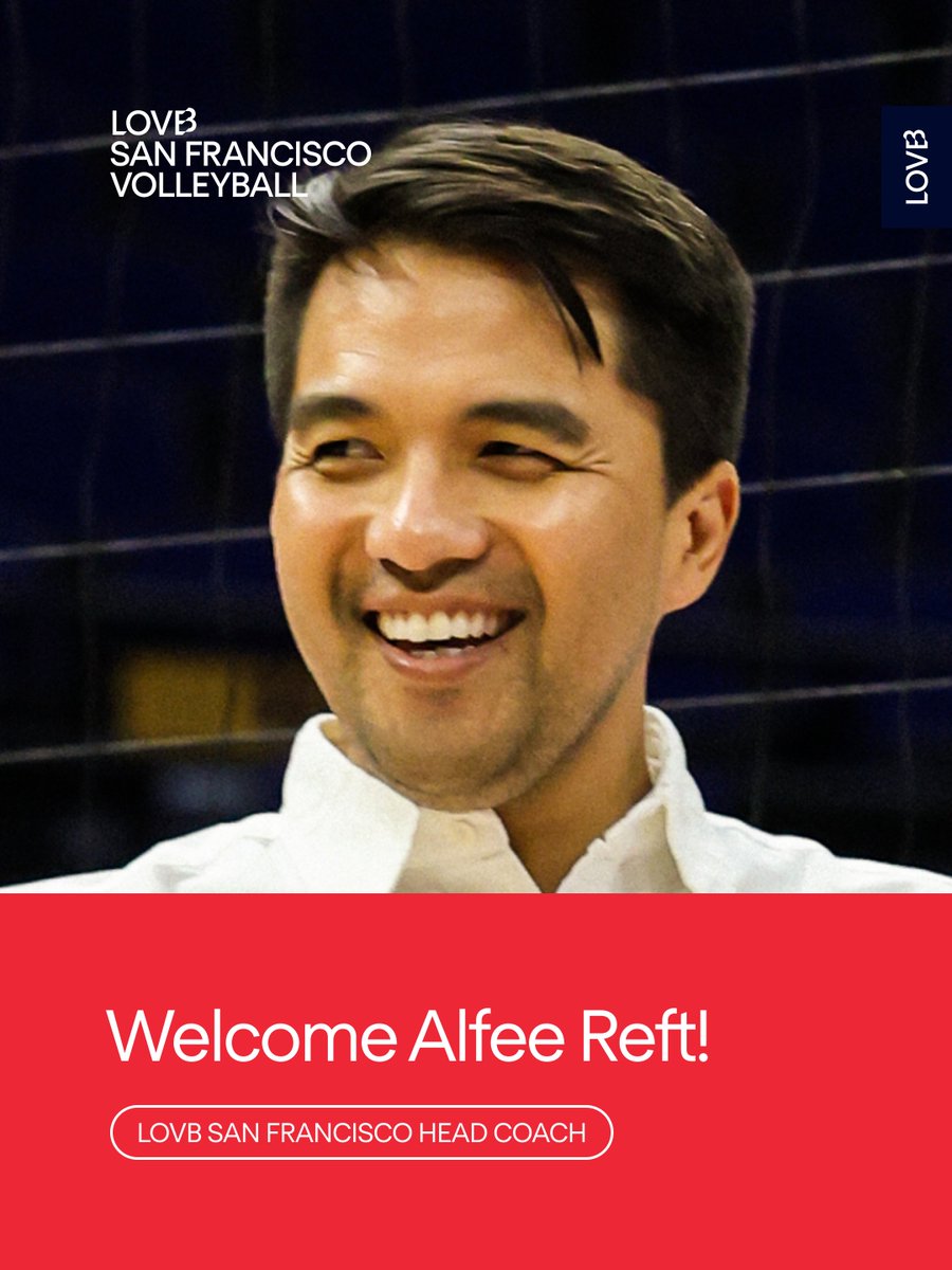 Thrilled to announce LOVB San Francisco’s Head Coach, Alfee Reft! Alfee brings world-class experience, athlete-first leadership, and a proven ability to build winning, connected programs.