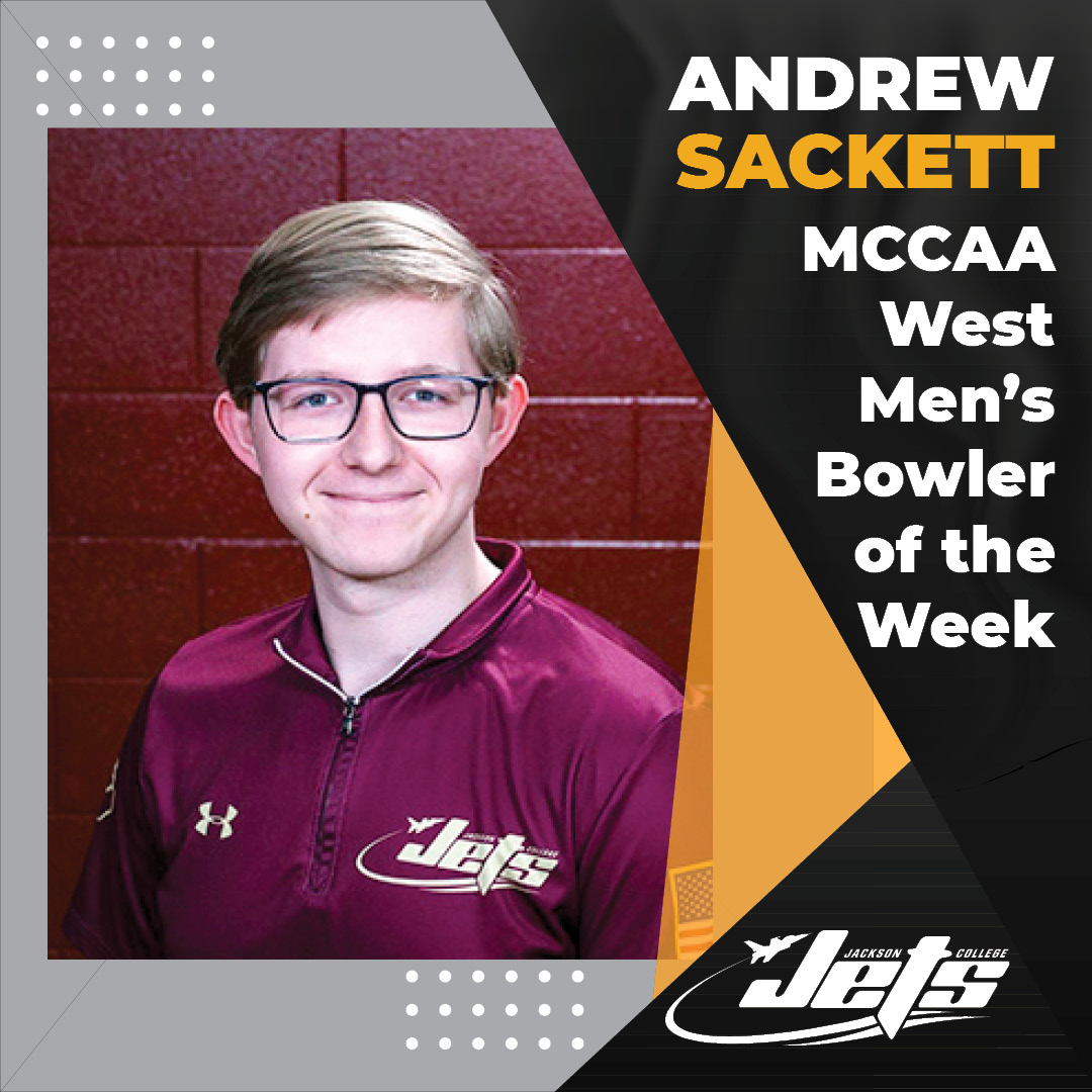 JacksonCollege's tweet photo. 🎳Congratulations to Andrew Sackett! Andrew has been named MCCAA Western Division Men’s Bowler of the Week after leading the division with a high game of 248 and a top series of 652. An outstanding tournament performance — well done, Andrew!
#jacksoncollege #jcjets https://t.co/sMBYTX0Ihs