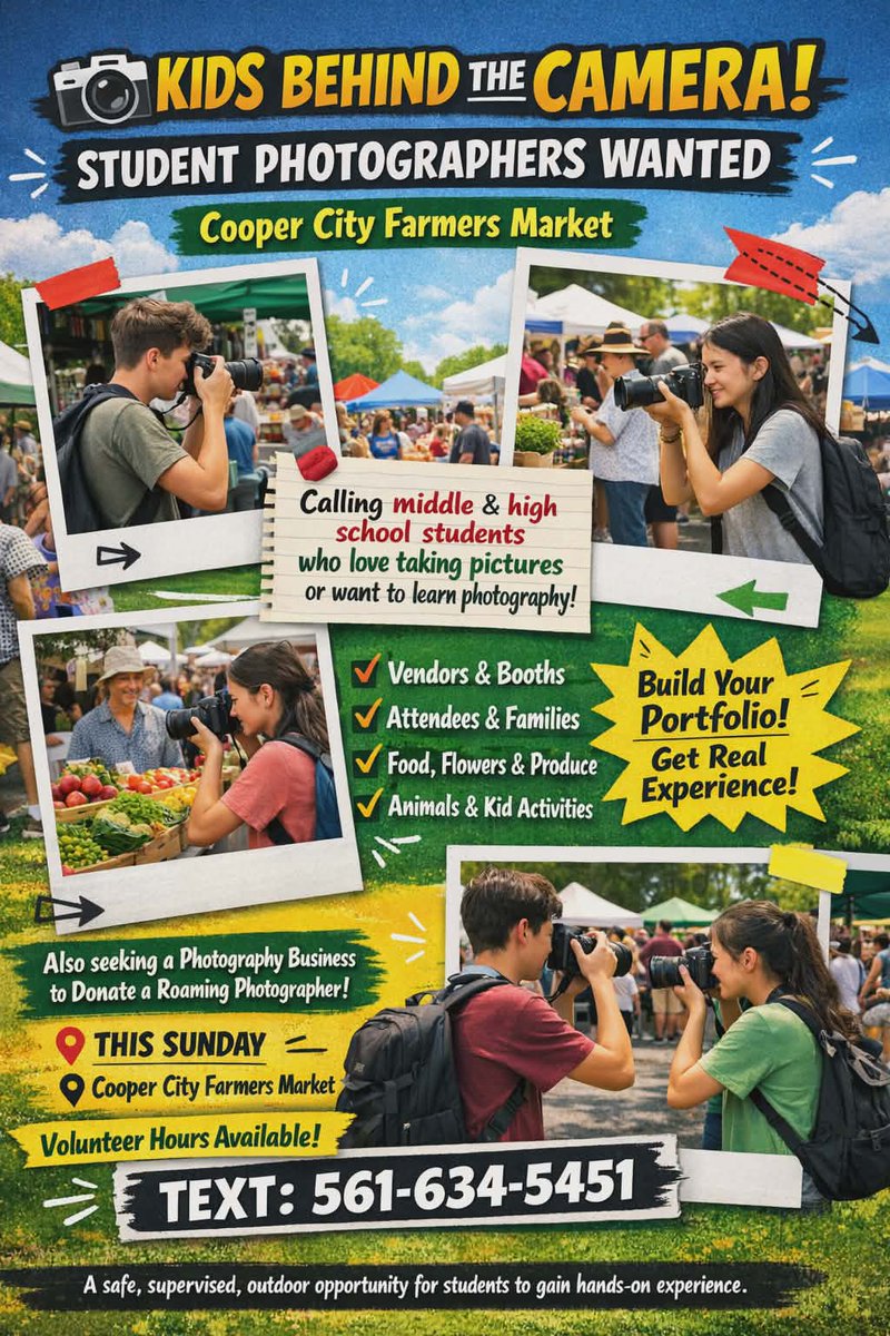 CooperCityGOV's tweet image. Cooper City's Farmers Market is back this Sunday, January 25th from 11AM to 3PM at Memorial Park located at 9001 SW 51 Street. Find beef, chicken, seafood, fresh bread, fresh juice, fresh produce, sweet treats and much more!

#coopercity #farmersmarket #thingstodo #browardevents