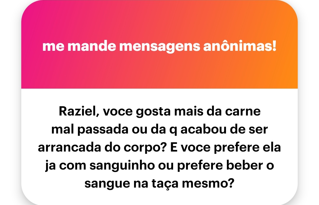 Prefiro a carne fresca...
E o sangue em uma taça é muito mais classudo...