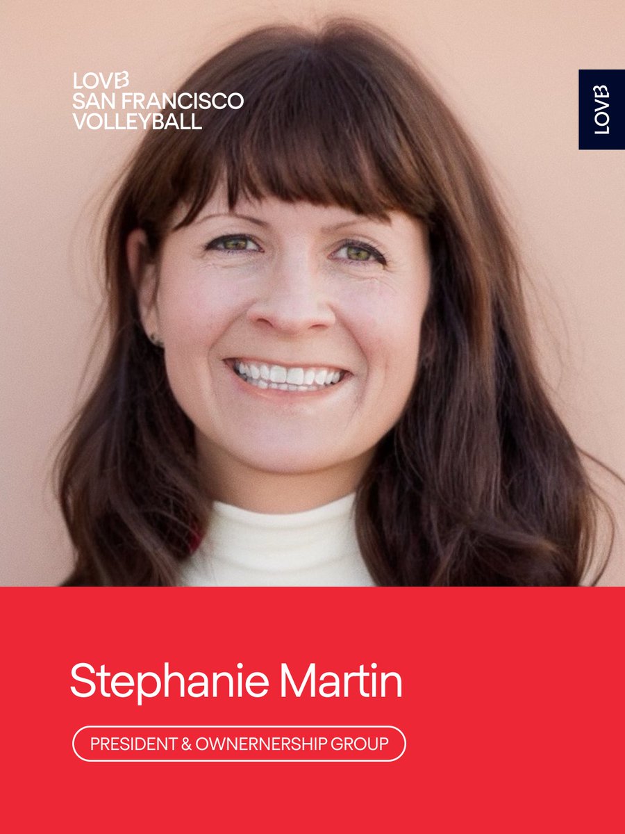 Stephanie Martin joins the LOVB SF ownership group and will serve as our Team President! With more than 25 years of executive leadership in sports and global sporting events, Stephanie will lead business operations as we build a bold, community-driven team from the ground up.