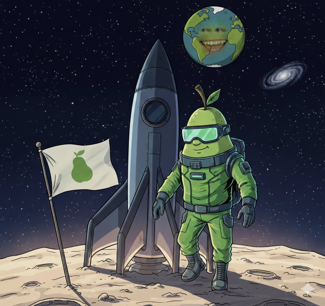 PowerPearSol's tweet image. One small step for a pear, one giant leap for fruit-kind
But why is the Earth looking at me like that? 🚀🍐

#space #pear #meme #annoyingorange #moonlanding #aiart #funny