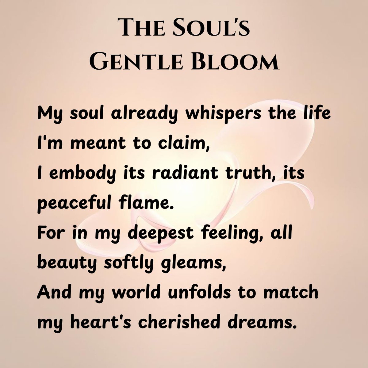 MichelBaise's tweet photo. "THE SOUL'S GENTLE BLOOM" — a quiet ode to becoming and inner light ✨🌿💫
#Poetry #Soulful #InnerLight #SelfDiscovery #GentleBloom #Mindfulness #SpokenWord https://t.co/JTk0g4Gx2T