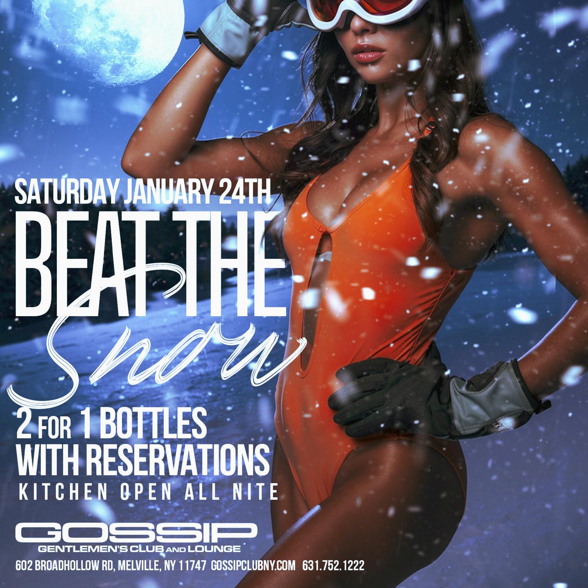 2 For 1 Bottles with reservations this Saturday night and our kitchen is open all nite!