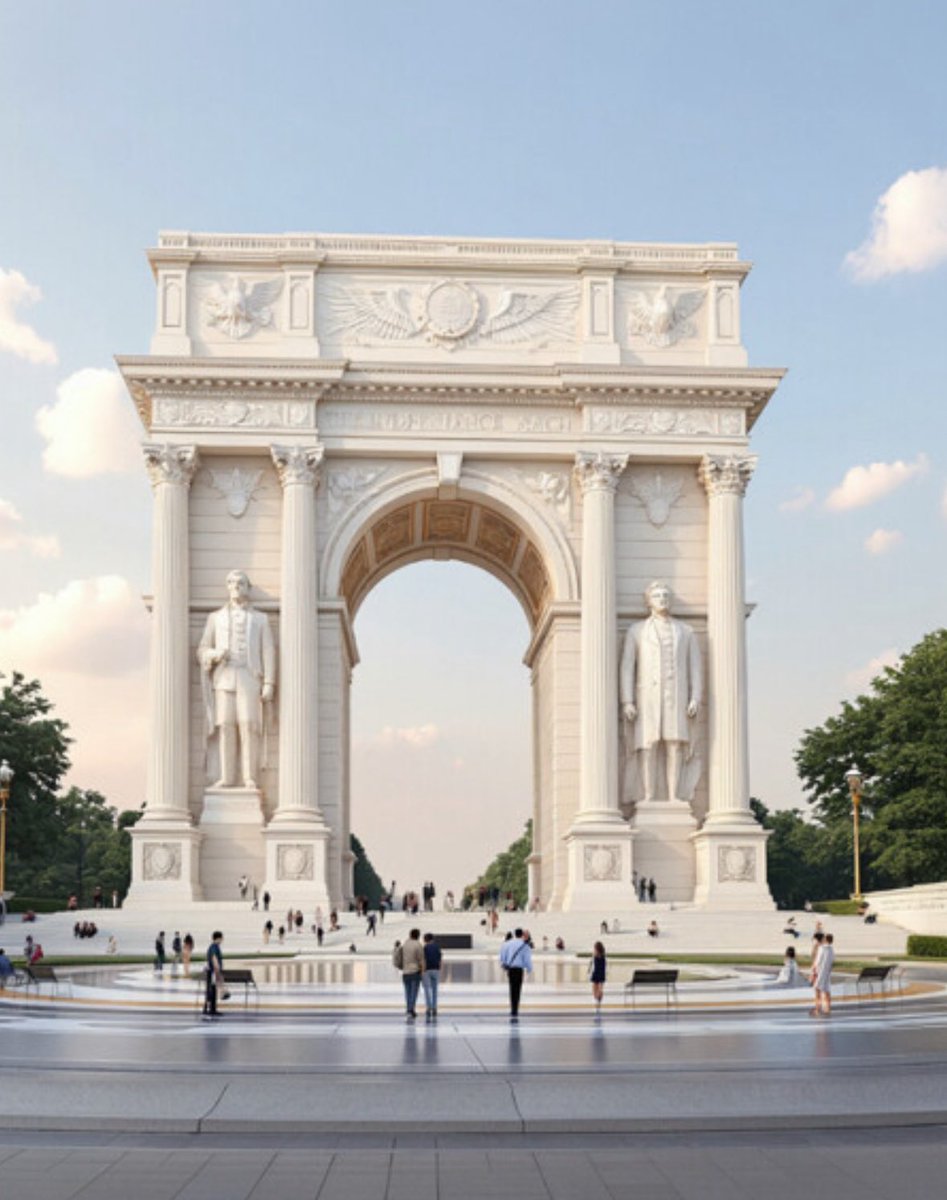 johnnymaga's tweet photo. Trump just posted these designs for the triumphal arch he’s building near the Lincoln Memorial.

These are amazing. How could anybody be against this? https://t.co/2iaMcAYGpy