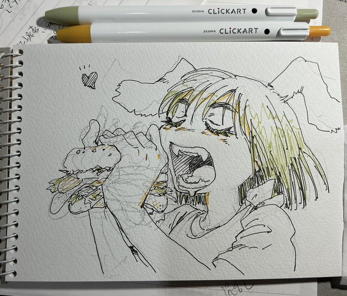 マーカーの色は ライトカーキとマリーゴールド。 マリーゴールドって色の名前にするの可愛くない?