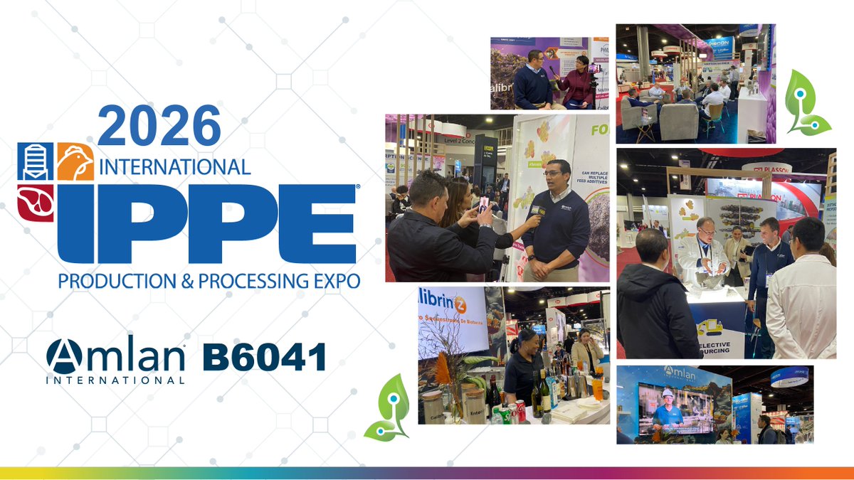 AmlanIntl's tweet photo. IPPE 2026 is next week! Visit us at Booth B6041 in Atlanta (Jan 27–29) to see how our mineral-based, science-backed feed additives support gut health, boost feed efficiency, and improve profitability in antibiotic-free poultry production. See you there! https://t.co/nVcrNLetIM