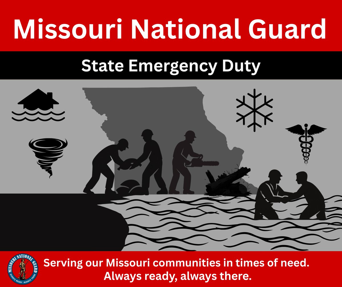 Missouri_NG's tweet image. In preparation for the upcoming severe winter weather, the #MoGuard has activated approximately 180 service members in support of our interagency partners. Teams are preparing equipment and will assist stranded motorists alongside MO State Highway Patrol and MoDOT.