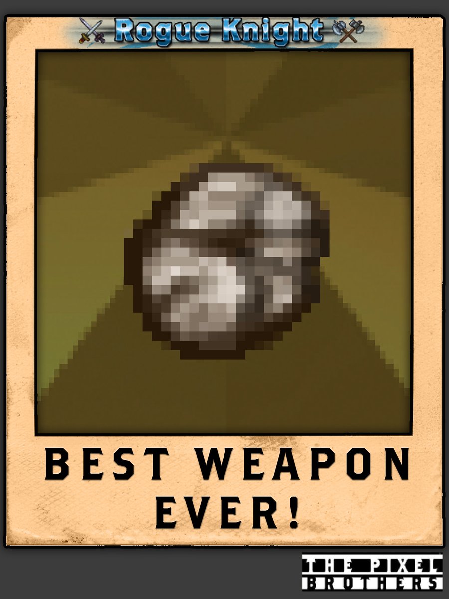 Devlog #138
Is rock stronger than the sword?
Not sure, but it’s fun to throw! 😛
We also thought about adding scissors, but it’s dangerous to run with them! 🤪

#rogueknight #PixelArt #thepixelbrothers #dungeoncrawler #letsrock #videogames