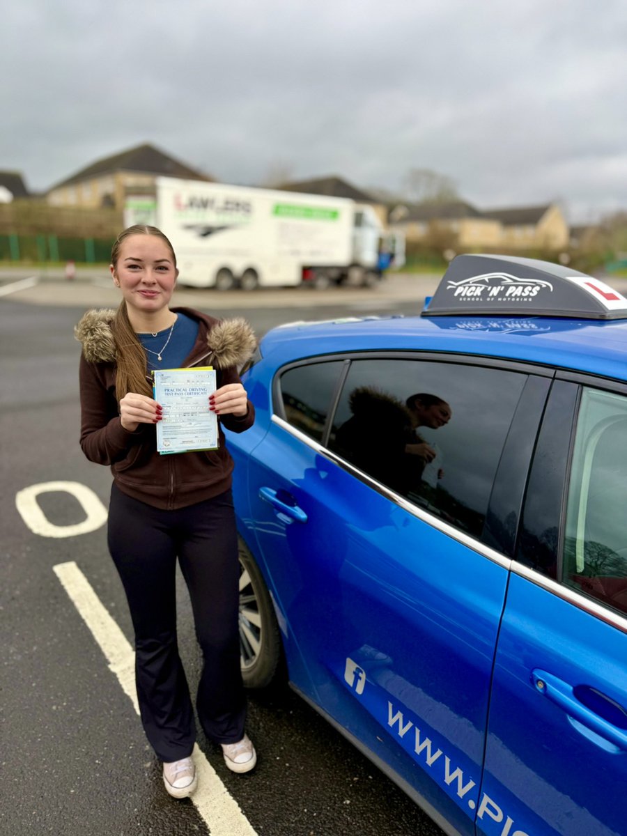 PickNPassSOM's tweet photo. Huge congratulations to Rosie for smashing her driving test at Steeton Test Centre with only 4 faults! Well done and drive safely! 🎉 https://t.co/8JWJpyABcw
