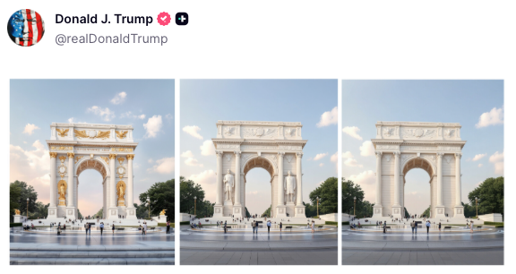 WhiteHouse's tweet image. The Independence Arch.