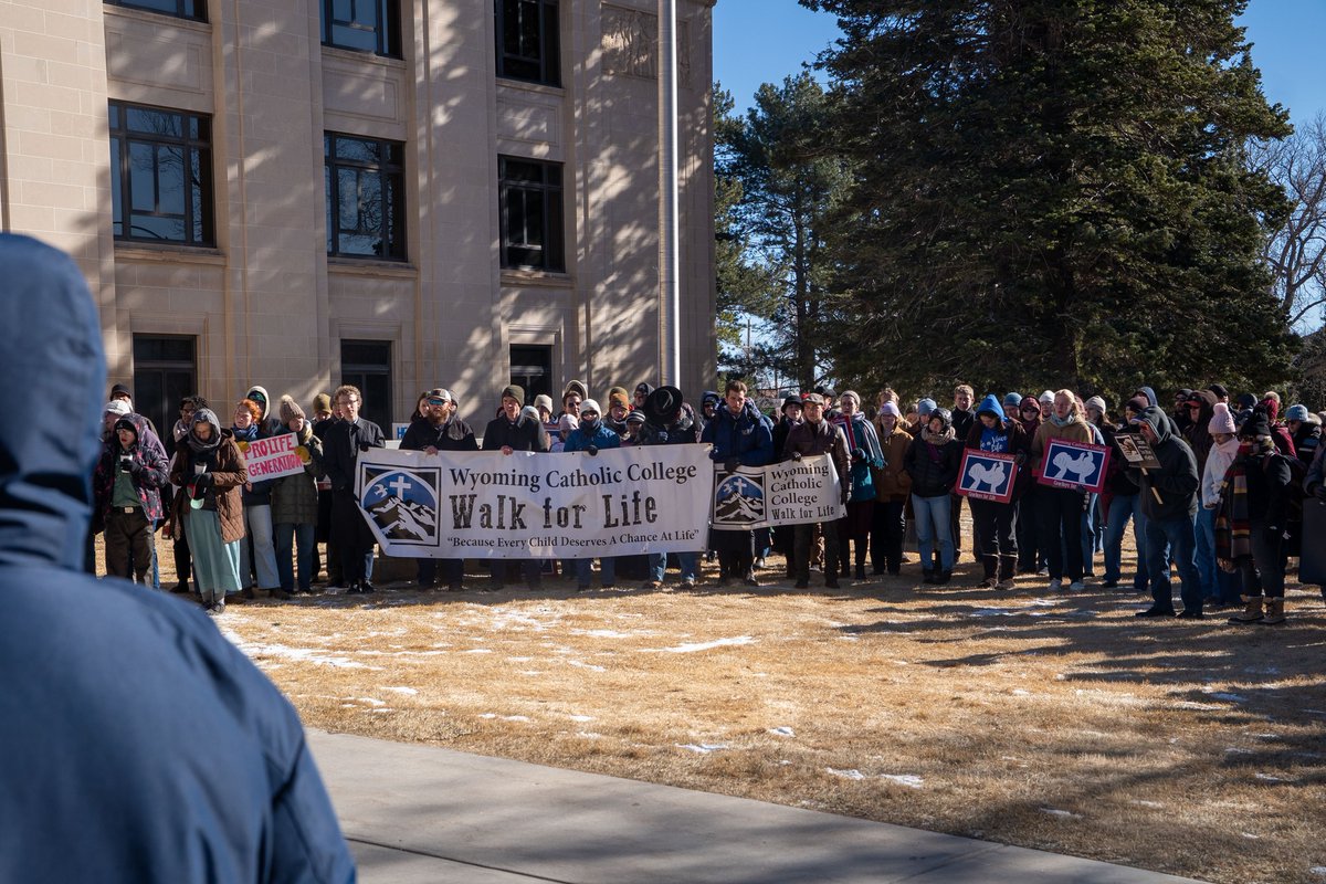 Today, as so many are marching in DC in defense of the unborn, we're taking a quick look back at last Saturday's Right to Life March in Cheyenne, where more than sixty students joined 375+ participants in giving witness to the importance of life, from conception to natural death.