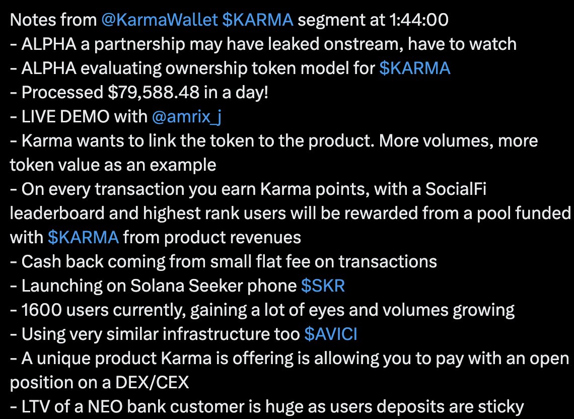 I've done a bit of research on a new neobank $karma (<a href="/KarmaWallet/">Karma</a>) that did 62% of $avici 's daily volume  yesterday, at a much, much cheaper valuation 
(1.6 million Market Cap)

Not many people are aware of it by the looks of it. 
Saw 1/2 good accounts talk about it.

I'm