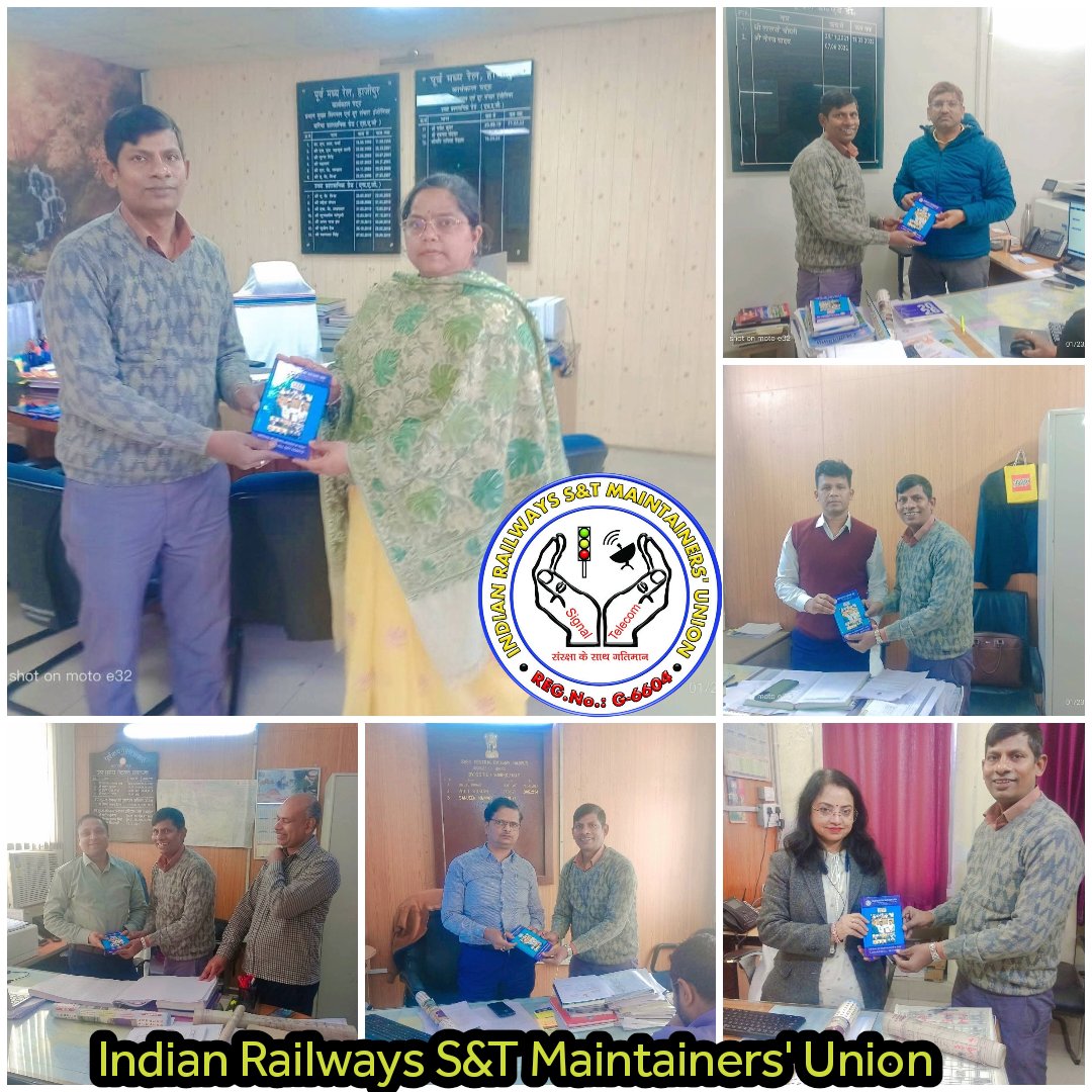 इंडियन रेलवे एस एंड टी मैंटेनर्स यूनियन के टीम द्वारा ECR हाजीपुर के PCSTE मैम, CSTE D&amp;D Sir एवं अन्य अधिकारीगण महोदय के समक्ष संकेत एवं दूरसंचार विभाग के कर्मचारियों का समस्याओं पर गहन रूप से चर्चा हुआ एवं IRSTMU नव वर्ष के डायरी एवं कलैंडर भेंट किए। #irstmu #safetyfirst