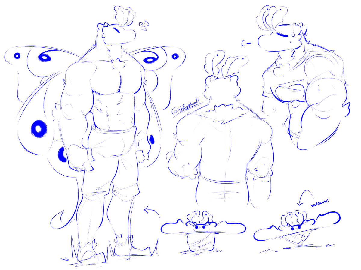 shEyeball's tweet image. morning moth dooodles