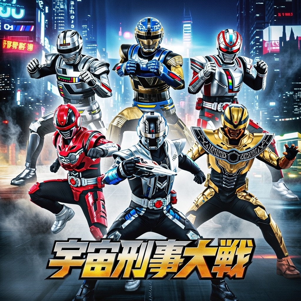 AIで制作された映画ポスター「宇宙刑事大戦」 キャスト一条寺烈