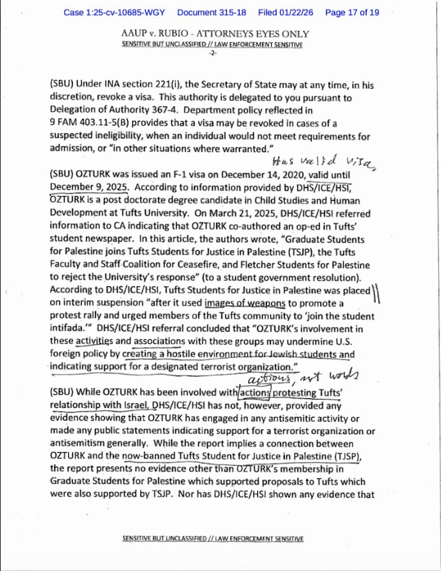 TheFIREorg's tweet image. On Thursday, a federal judge unsealed internal government documents shining a light into how the Trump administration targeted pro-Palestinian foreign students — who were all legally present in the United States — for deportation.

Now we know that the government’s case was built…