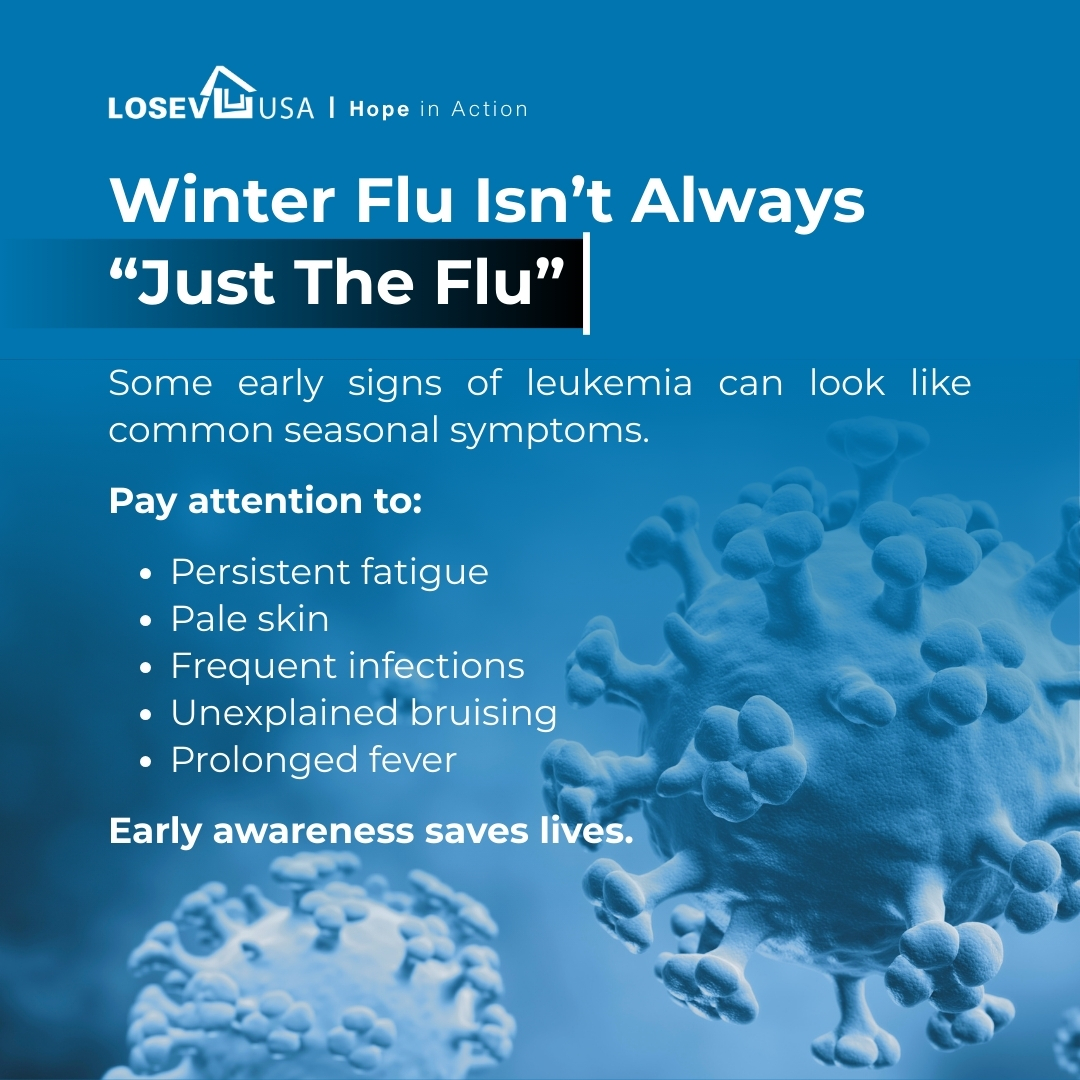 LosevUsa's tweet photo. Winter flu is not always the flu.
Ongoing fatigue, bruises, infections? Don’t ignore the signs.
#LeukemiaAwareness https://t.co/Cfat2JrzGk