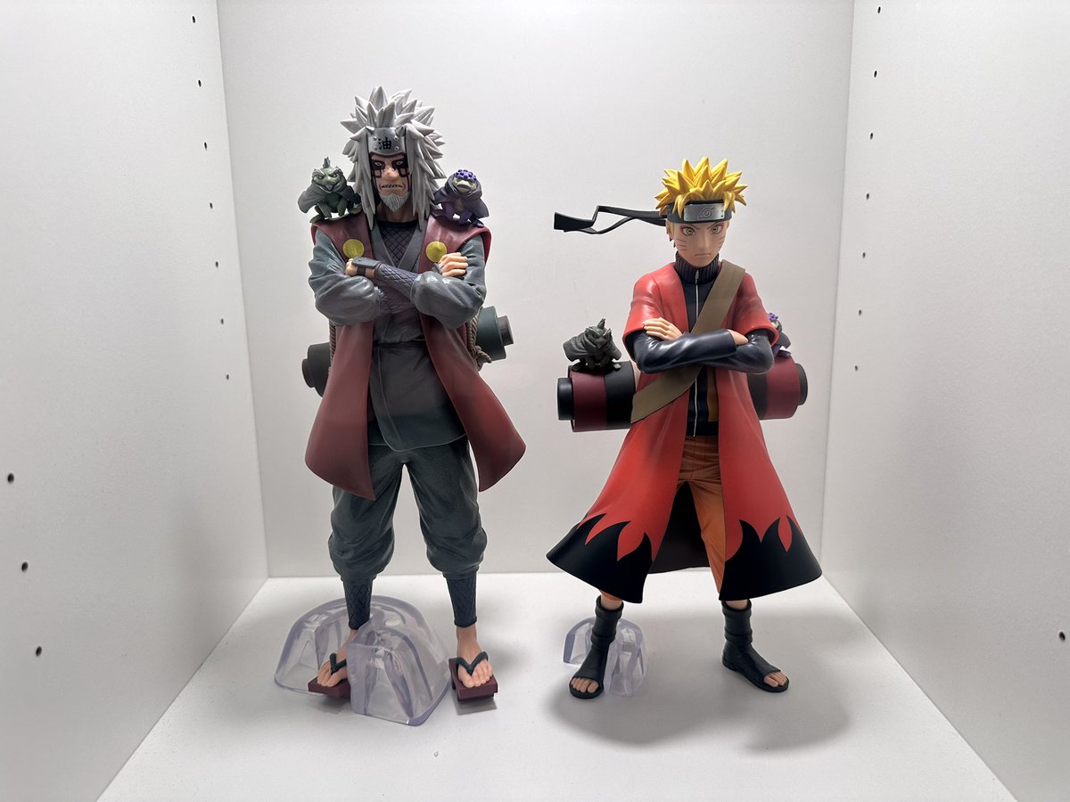 DRAGONBALL12_'s tweet photo. 前回に引き続き
好きなアニメキャラ厳選ディスプレイ
2枠目はNARUTO🍥
今日発売の一番くじから出た
仙人モードのナルトと自来也先生
発売前は色々言われてたナルトも
開けてみると最高クオリティ
文句なしの決定版です😌 https://t.co/9uNytMAAQ1