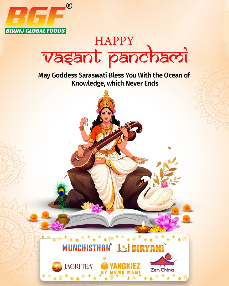 BirinjGlobal's tweet photo. This Vasant Panchami, welcome fresh beginnings with flavors that warm the heart. 🌼
Celebrate the season of positivity with a plate of comfort, tradition, and irresistible taste.

Because every new beginning deserves something "Waah." 

#BirinjGlobalFood #VasantPancham #BGF https://t.co/kGOwKatCjy