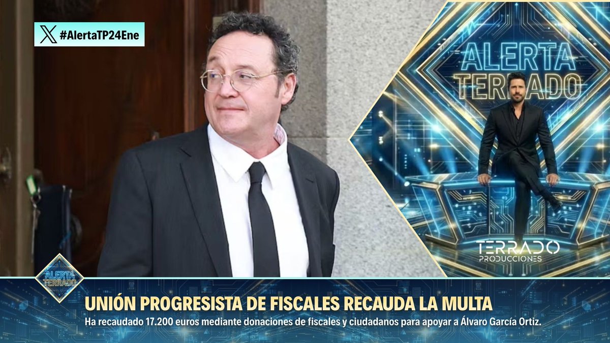 ⚖️ Unión Progresista de Fiscales recauda 17.200€ en donaciones de fiscales y ciudadanos.

💰 El dinero se destina a apoyar a Álvaro García Ortiz tras la multa impuesta.

🤝 La iniciativa muestra solidaridad interna y respaldo ciudadano al fiscal general.

⚠️ #AlertaTP24Ene