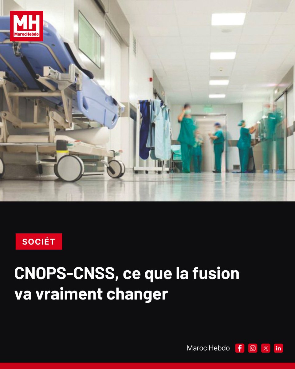 marochebdo's tweet photo. La fusion CNOPS-CNSS annonce un changement majeur pour des millions de Marocains, avec des impacts directs sur les remboursements, les salariés, les mutuelles et l’accès aux soins.
➡ https://t.co/nmTdqzu0hW
#Maroc #Santé #CNSS #CNOPS #Réforme https://t.co/cP61qXCt1A