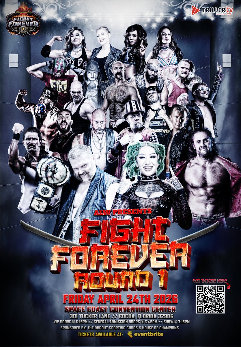 WrestlingAtomic's tweet photo. ALW @WrestlingAtomic is excited to announce "Fight Forever: Round 1" for Fri April 24th in Cocoa Florida!

@bigtroubleBB
@MostMarketable
@wrestlingleva
@vetjackvaughn
@ManceWarner
@ShotziTCB
@Wesbrisco

https://t.co/F32fjnchnX https://t.co/Wz4raeb9Cr