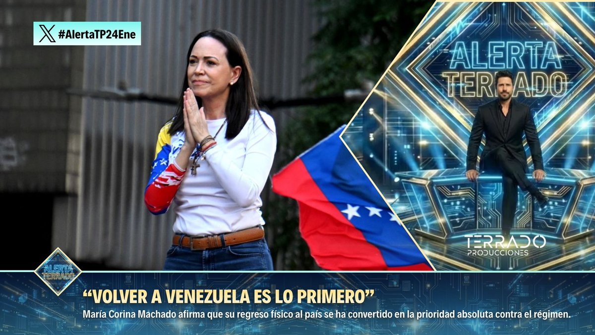🇻🇪 “Volver a Venezuela es lo primero”, afirma María Corina Machado.

🎯 Su regreso físico al país se ha convertido en la “prioridad absoluta” contra el régimen.

✈️ La opositora subraya que su presencia en territorio venezolano es clave para la resistencia.

⚠️ #AlertaTP24Ene
