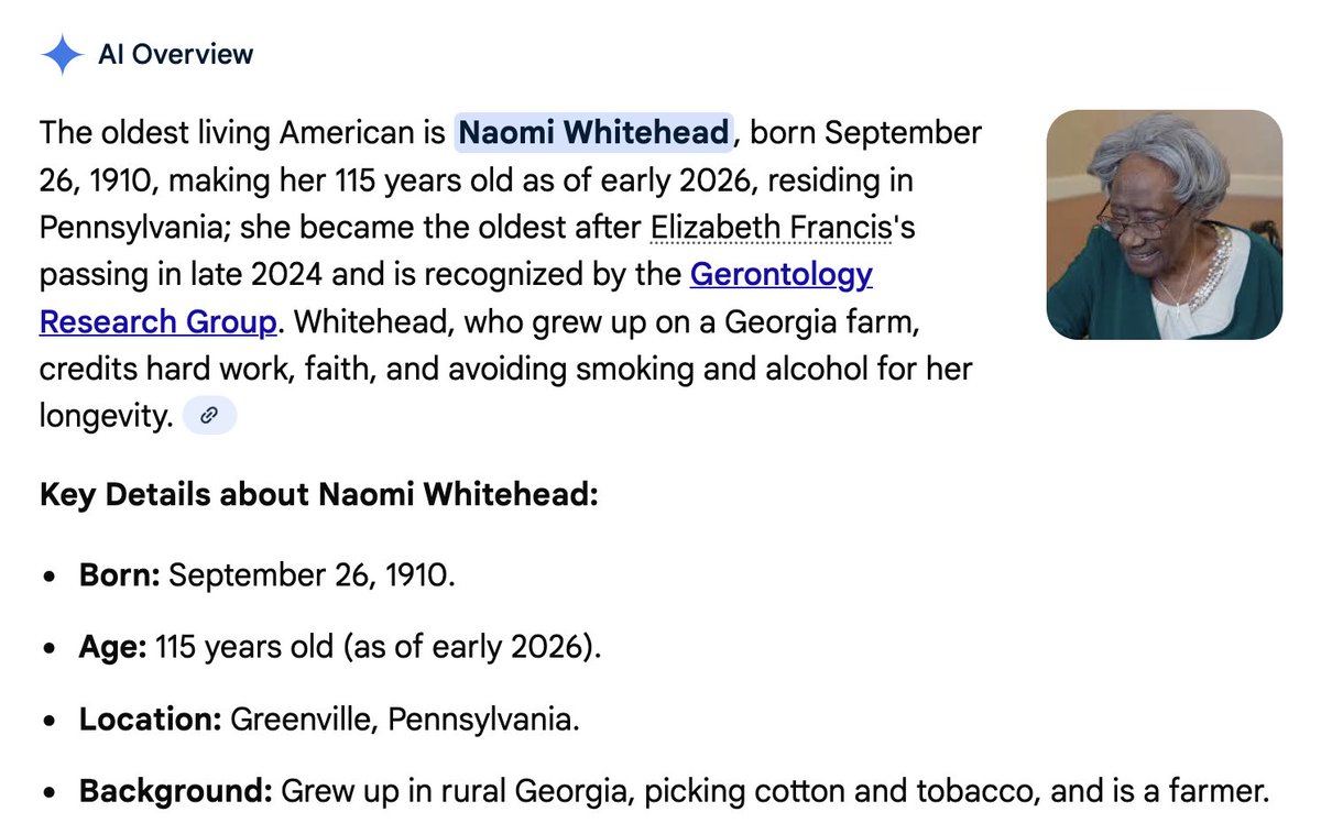 The oldest American may be 115 according to AI but according to the voter roll maintained by the Colorado Secretary of State, WE CAN BEAT THAT! The four oldest registered Colorado voters on the CO voter roll are 115, 116, 119 &amp; 127. (Colorado, home of the ye olde gold standard!)