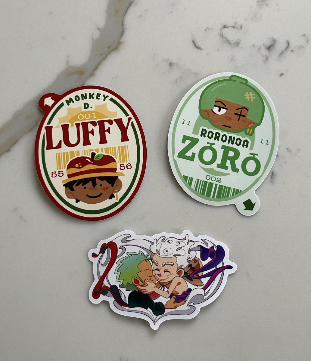 👒 『PRODUCTION UPDATE』 ⚔️

Next up, here is a close up of our two sticker sheets and three individual stickers!