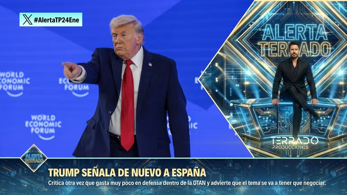 🗣️ Trump señala de nuevo a España.

💰 Critica que la inversión es insuficiente y advierte que "el tema se va a tener que negociar".

🇪🇺 La advertencia reactiva el debate sobre el compromiso militar y la presión de EE.UU. a los aliados europeos.

⚠️ #AlertaTP24Ene