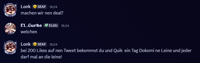 Hear me out Part 3?! Ich brauche eure Hilfe! Und zwar wenn wir bis zum 15.2 (ist btw mein Geburtstag lol) die 200 Likes auf DIESEn Tweet bekommen, MÜSSEN <a href="/Leon_ElGurko/">ElGurko | Kaito Gurke🃏 | Dokomi 2026 |</a> und <a href="/DerQuik/">Quik| GerVtuber| Dokomi 2026</a> EINEN Tag an der Dokomi an die Leine! Bekommen wir das hin?! Ich zähle auf eure Unterstützung 🫶