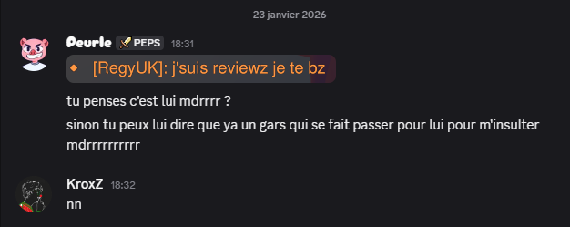 reviewzdps's tweet photo. 23 janvier 2026 et ca se fait tj passer pour moi wow c'est les émotions @Peurle91 je te bz quand mm https://t.co/witFujcgz4