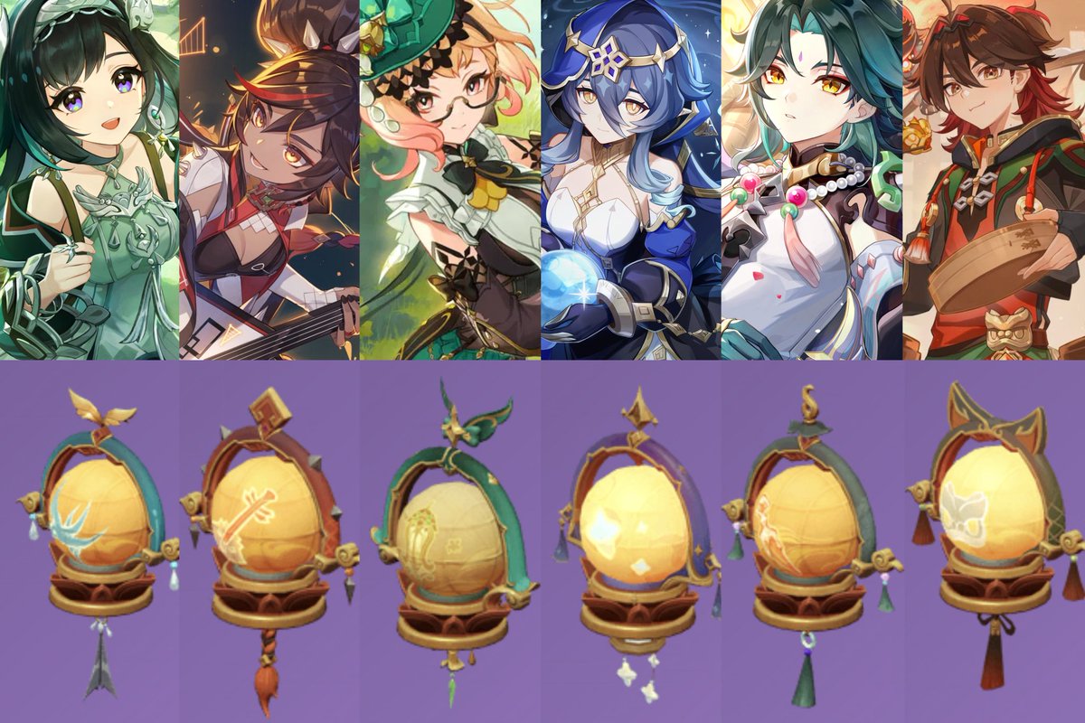 AboutNodKrai's tweet image. Special Lanterns for:

Lan Yan, Xinyan, Emilie, Layla, Xiao and Gaming

#GenshinImpact