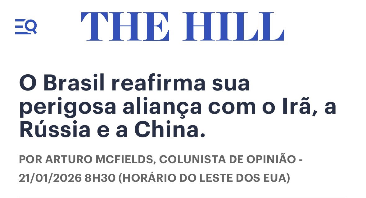 lordivan22's tweet image. Brasil 🇧🇷/EUA 🇺🇸: “O presidente Lula está do lado do Hamas” diz @ArturoMcfields em seu artigo de opinião para o jornal americano “The Hill”
Ele cita também que “Nos últimos dias, o Brasil abriu suas portas para o navio-hospital militar chinês  Arca da Rota da Seda , que visitou…