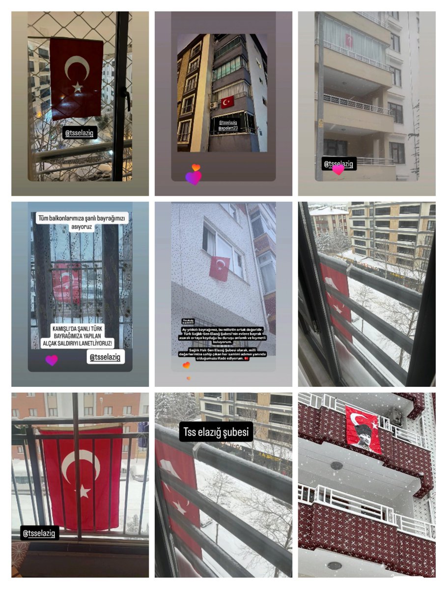Türk Sağlık Sen Elazığ Şubesi olarak evlerimizin balkonlarını Türk Bayrakları ile süsledik. <a href="/tsselazig2323/">Türk Sağlık Sen Elazığ</a>