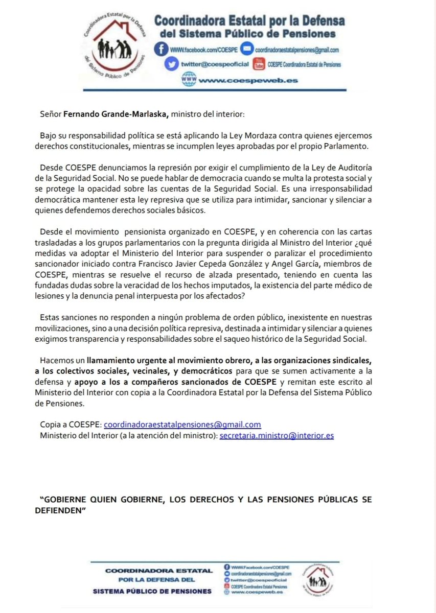 Coordinadora Pensionista de Zaragoza COESPE (@coordinadoraz) on Twitter photo 