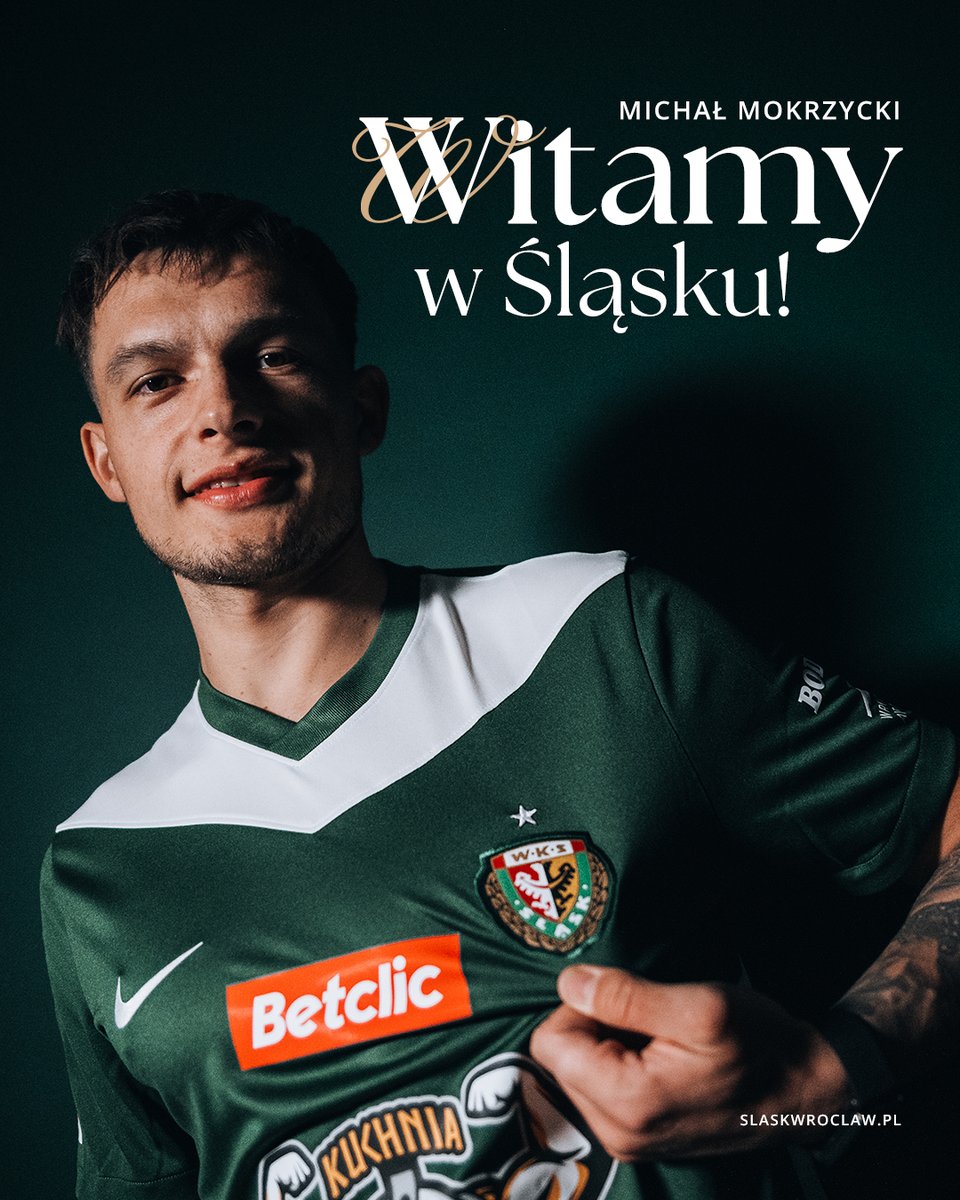 Michał Mokrzycki nowym piłkarzem Śląska! 🇮🇹

28-letni pomocnik dołącza do Klubu na zasadzie transferu definitywnego z ŁKS-u i podpisał umowę do końca sezonu 2028/29.

Witamy we Wrocławiu! #Mokrzycki2029