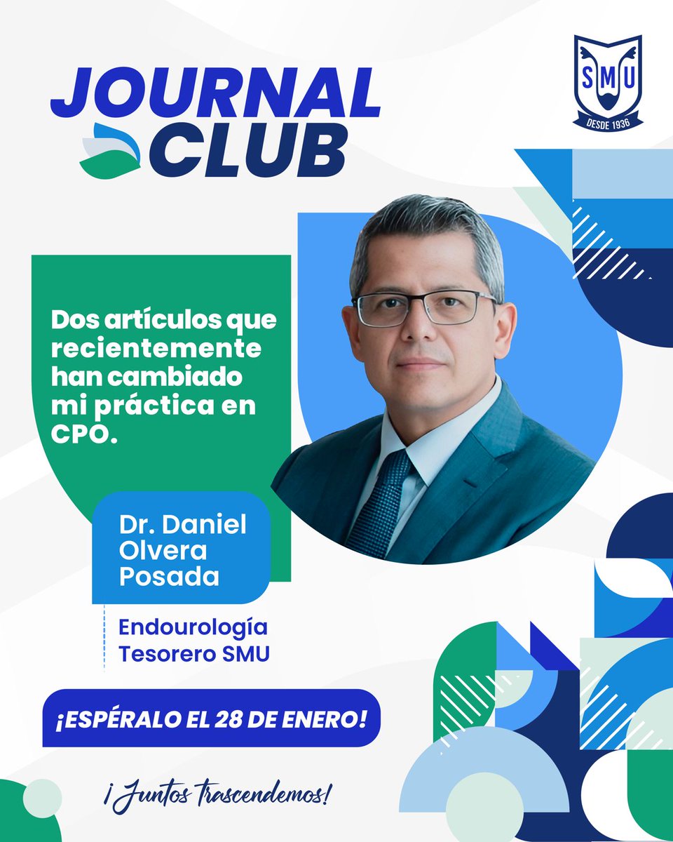 smumexico's tweet image. 📚🎙️ ¡𝗣𝗿ó𝘅𝗶𝗺𝗼 𝗝𝗼𝘂𝗿𝗻𝗮𝗹 𝗖𝗹𝘂𝗯 𝗱𝗲 𝗦𝗼𝗰𝗶𝗼𝘀 𝗦𝗠𝗨!
Con la participación del Dr. Daniel Olvera Posada, Endourólogo y Tesorero SMU, seremos partícipes de cómo la evidencia científica realmente transforma la práctica clínica.

📌 ¡Espéralo el miércoles, 28 de