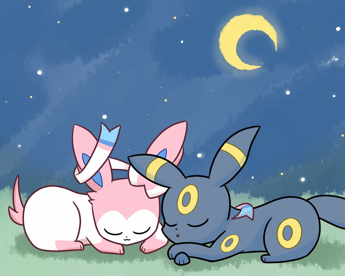 SoEmilkntl's tweet photo. Zz(  ‿  ˬ‿) (◡ ࣭   ◡ )zZ 
#Sylveon  #Umbreon https://t.co/F7olTck75o