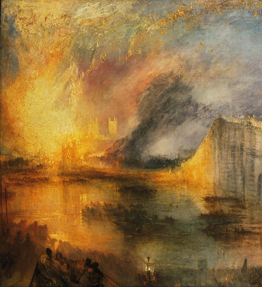 Joseph Mallord William Turner (1775–1851) El incendio de las Cámaras de los Lores y de los Comunes, 1834-1835