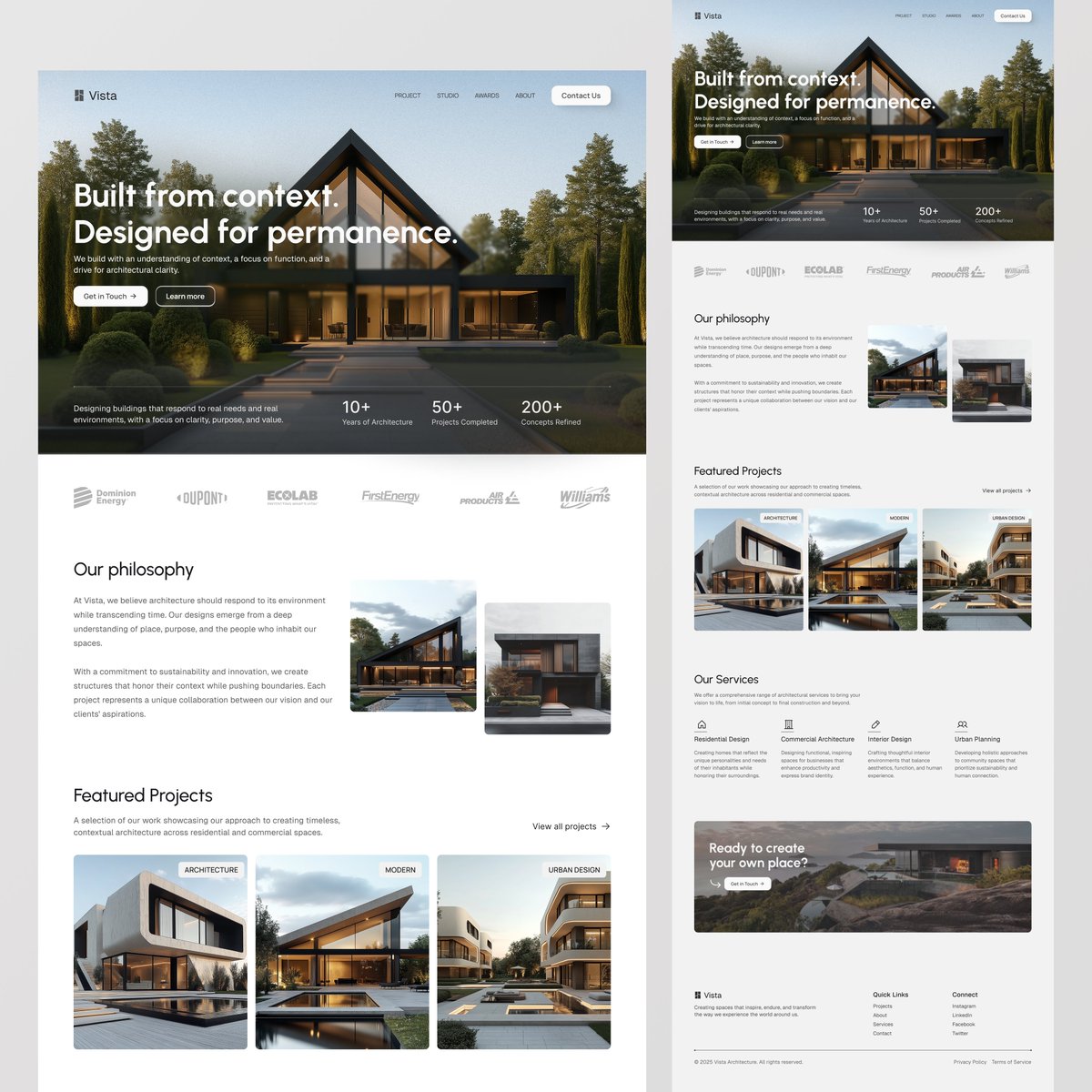 santu_design's tweet photo. Landing page for an architecture studio https://t.co/9gywh2Lsn7