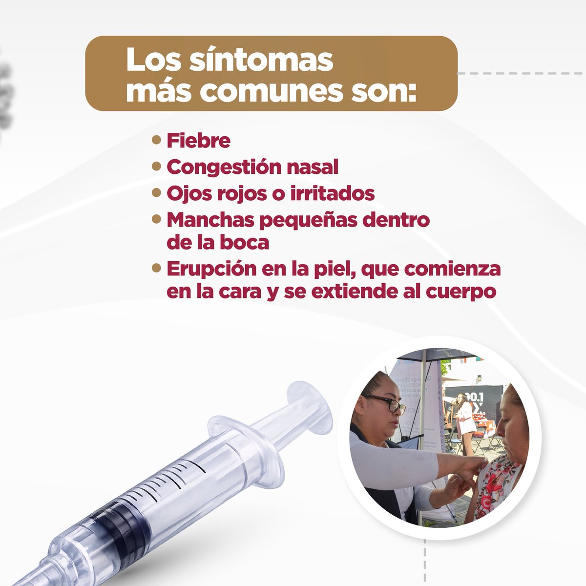 SaludEdomex's tweet photo. La mejor prevención contra el #Sarampión es la vacunación.💉 
Acude a la unidad de salud más cercana y vacúnate si no cuentas con el esquema completo.
Las vacunas salvan vidas, son seguras y gratuitas.
#PrevenirEsSalud
#ElPoderDeServir https://t.co/PYRQqVdUWH