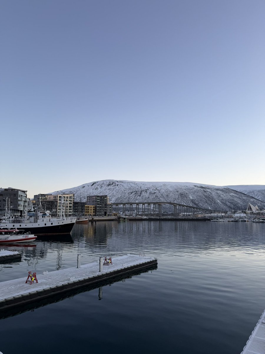 Natanelaaa's tweet image. Сьогодні вранці я вдягла на себе все саме тепле в кілька шарів, зустріла світанок і почепиздила гуляти по Тромсе. 

Треба було встигнути світловий день застати, бо схід сонця 10:15, захід через 3 годин в 13:38 🫠

Температура -11, по відчуттям -20, бо вода