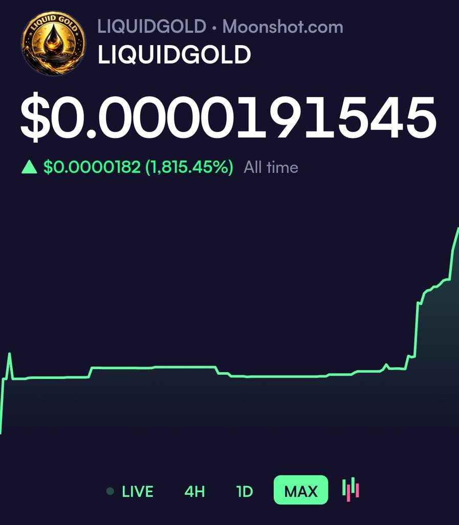 LIQUIDGOLD is rising! The only legit oil meme coin on the market. Website  is under construction. Live on @moonshot Follow and stay tuned for updates!  #crypto #memecoin #moonshot #Solana https://t.co/FoXTlOI1KV