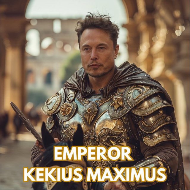 KekiusMaximusI's tweet image. The Emperor’s PFP and Name on X
twice in 2025! ⚔️

2026 is the Year of Kekius Maximus! 🎆

Elon’s previous PFP pictures! 💫