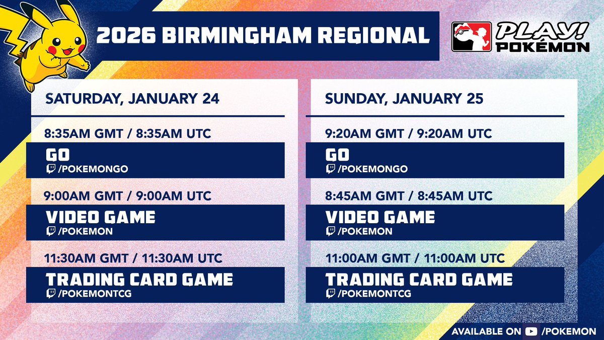 Find out when to tune in this weekend to catch your favorite game in action at the 2026 Birmingham Regionals!